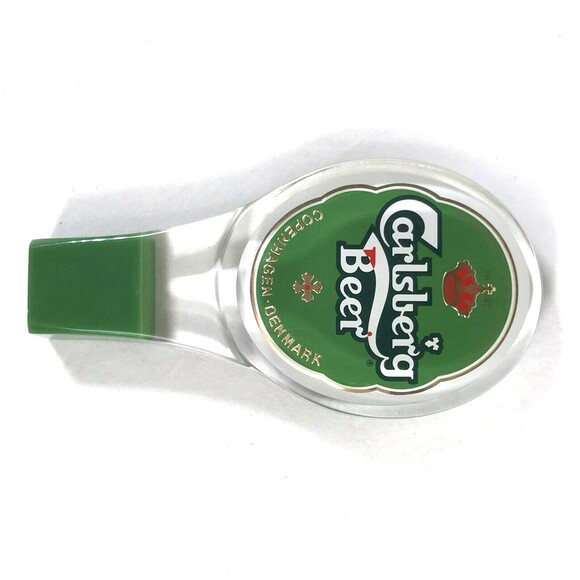 Carlsberg Beer 1847 Copenhagen Denmark 6" Green Acrylic Pub Tap Danish Crown - Picture 5 of 7